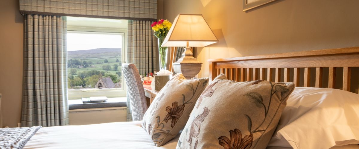 The Grinton bedroom features a double bed and is perfect for a cosy North Yorkshire stay on the moors